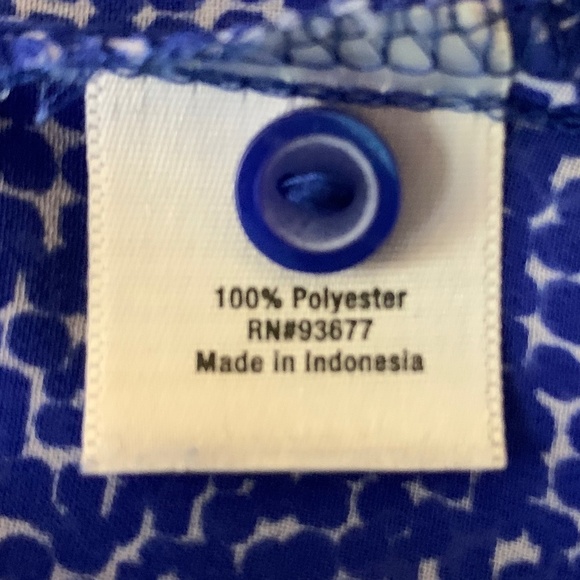 ana Blue White Print Sheer Long Sleeve Top Women's Size L Casu… - Picture 9 of 10